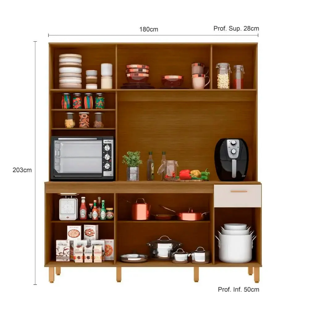 KIT COZINHA SICILIA 4 PEÇAS FREIJO/OFF
